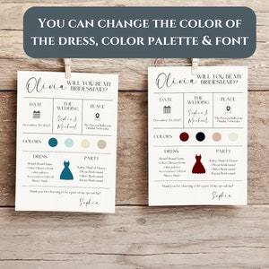 Bridesmaid Proposal Template Card Printable Bridesmaid - Etsy