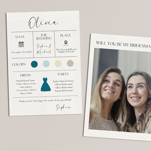 Bridesmaid Proposal Template Card Printable Bridesmaid - Etsy