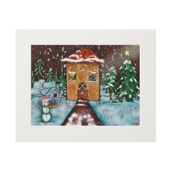 Christmas Snowfall Art Print | Christmas Wall Art | Christmas Decor | Holiday Decor | Christmas Art Print | Holiday Gift | Christmas Gift