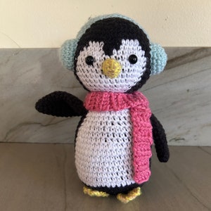 Hand made crochet penguin