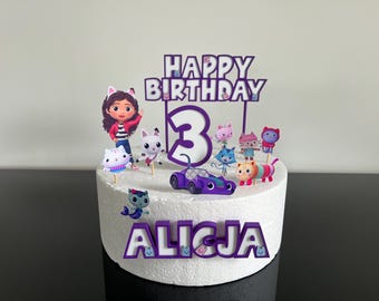 Gabby's Dollhouse Cake Topper: Personalized Birthday Party Decor