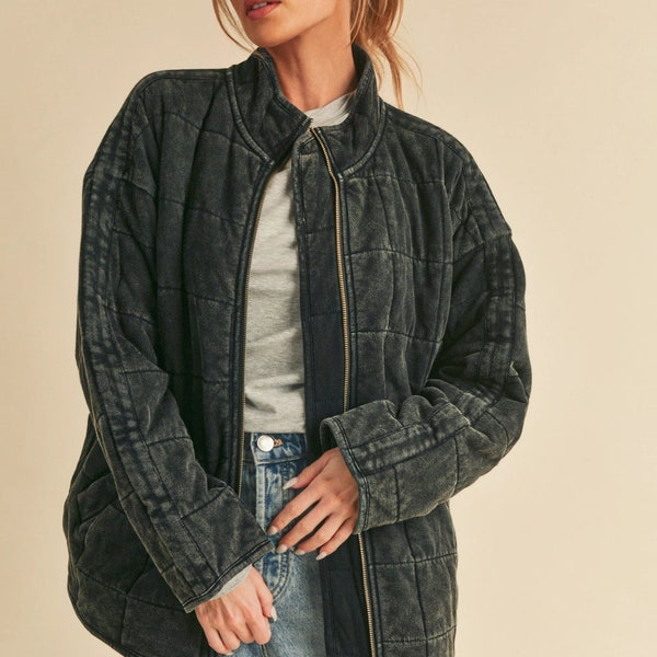 Aemi+Co Zip Up Quilted Jacket