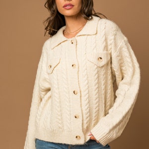 Stanton Collared Cable Cardigan image 4