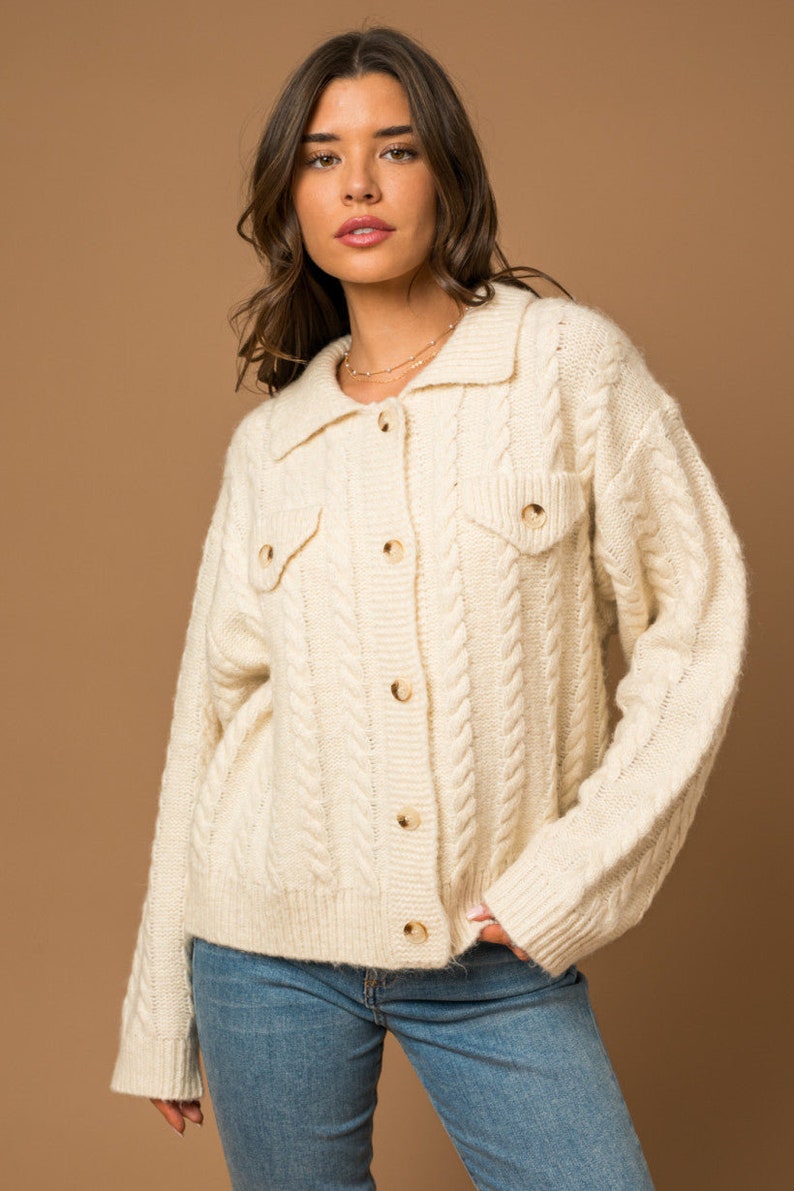 Stanton Collared Cable Cardigan image 4