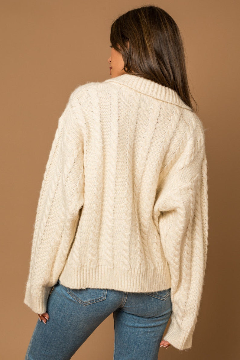 Stanton Collared Cable Cardigan image 3