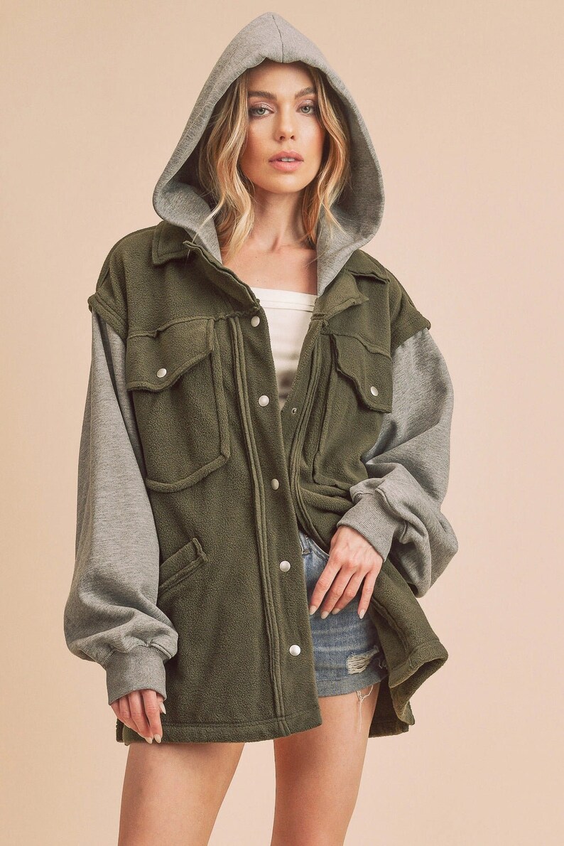 Irene Hooded Jacket Green Combo