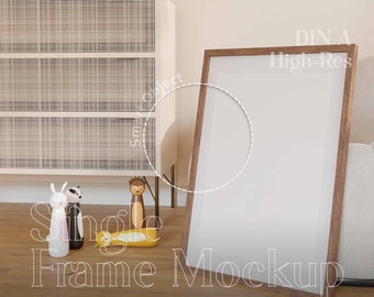 Baby Nursery Picture Frame Mockup, Kids Wall Art Mockup, Cute Nursery Art Print Mockup, Children Room Interior, Photoshop Smart Object PSD