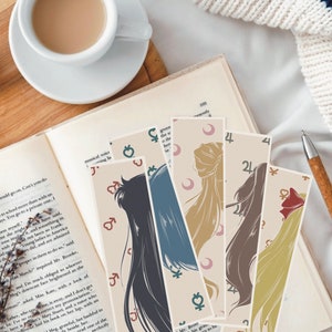 Sailor Moon Printable Bookmarks, Anime Inspired Printables, Cute Book Accessories, Gift for Anime Fans