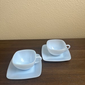 Vintage Fire King Azurite Mid Century Modern Cups and Saucers