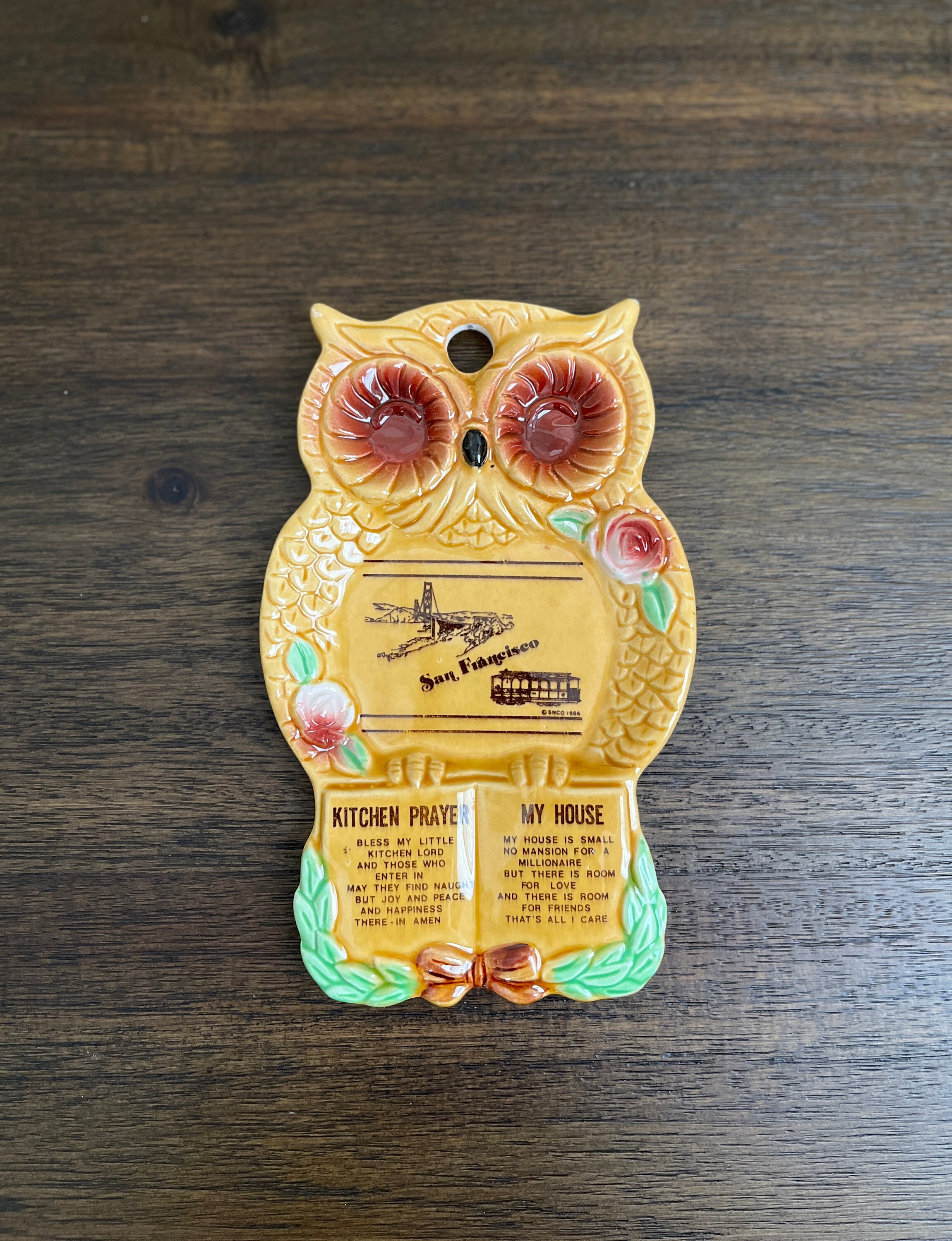 Vintage Owl Kitchen Prayer My House - San Francisco