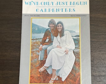 1970 Carpenters Sheet Music “We’ve Only Just Begun” Irving Music, Inc.