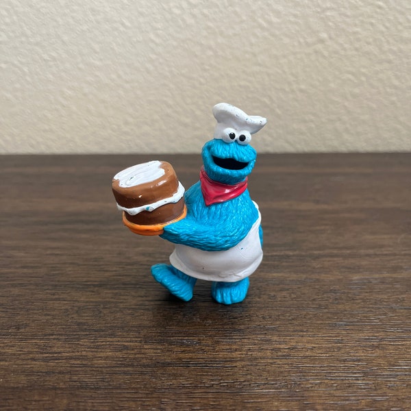 Vintage Applause Sesame Street Cookie Monster Baker Chef Figurine