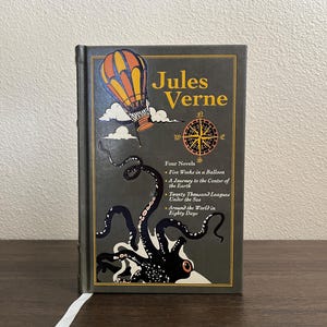 Jules Verne FOUR Novels Collectible Delux Edition Leather Bound Hardcover Classic Book