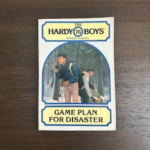 The Hardy Boys “Game Plan for Disaster” Mystery Stories - Vintage 1982 Paperback Book - by Franklin W. Dixon - illustrated by Denis Orloff