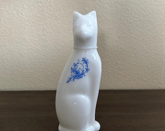 Vintage Avon Ming Cat Weiße Glasflasche