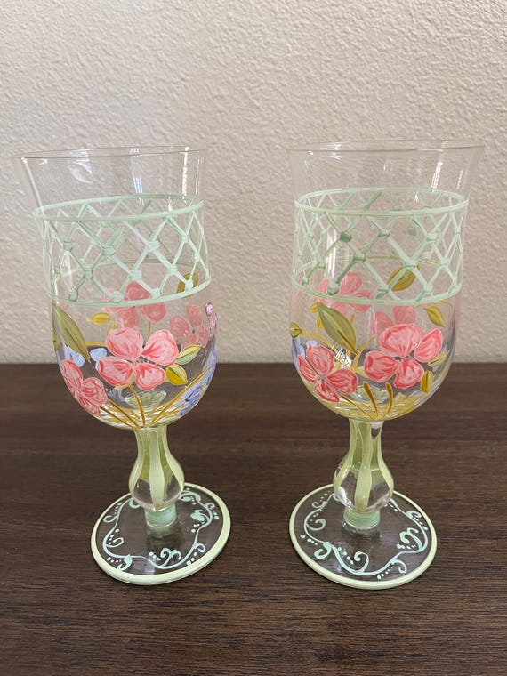 xmas wine glasses Set of 2 Stemmed Christmas Tree Design Wine Glasses