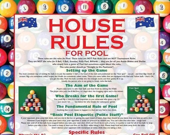 Aussie Pool Rules Poster