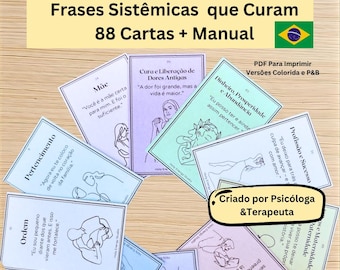 Heilende Affirmationen Karten: Familienaufstellungstherapie (PDF-Download, druckbare portugiesische Karten)
