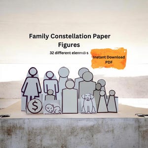 Figuras de constelaciones familiares sistémicas: Conjunto de terapia imprimible (PDF de descarga instantánea)