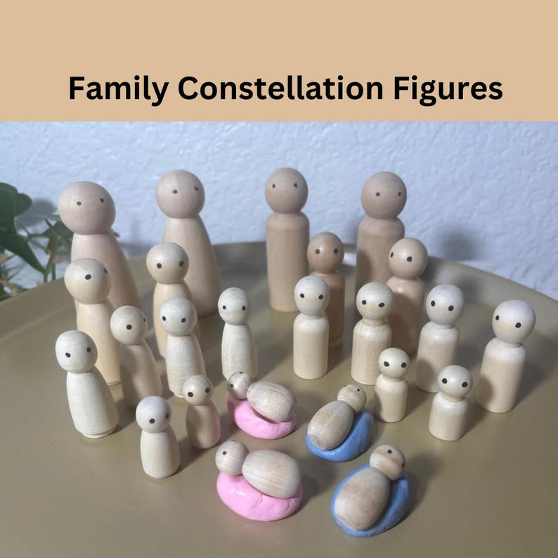 Systemic Family Constellation Figures, Wooden Peg Dolls Set