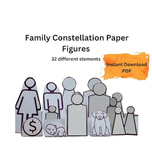 Figuras de constelaciones familiares / Plantillas imprimibles de terapia sistémica / Kit de constelaciones familiares para hacer tú mismo / Descarga instantánea en PDF