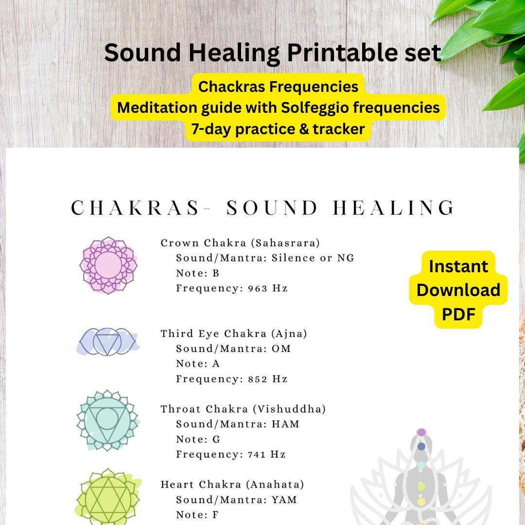 Chakra Sound Healing Chart | Solfeggio Frequencies Guide (PDF) - Etsy
