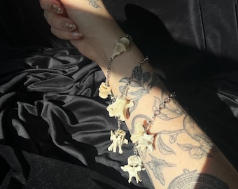 Vertebrae Bone Charm Bracelet