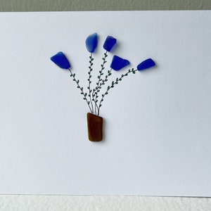 Snazzy Blues Sea Glass Card