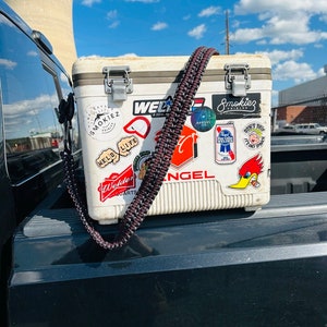Paracord Rope Engel Lunchbox Cooler Strap Double Cobra 54&quot; Custom Handmade in USA