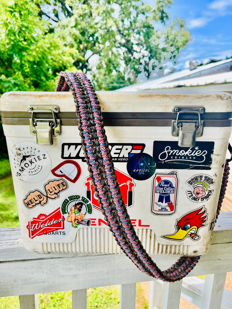 Custom Paracord Rope Engel Lunchbox Cooler Strap Double Cobra Handmade in USA image 7