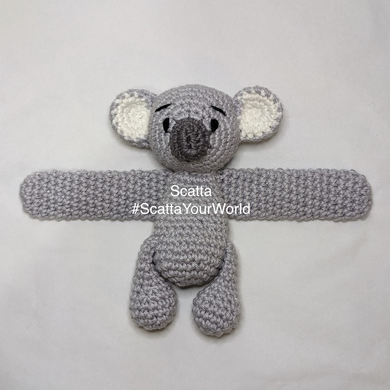 Patron PDF original au crochet : bande de protection animal au crochet à pression personnage amigurumi ours en peluche mignon, panda chinois et koala australien image 4