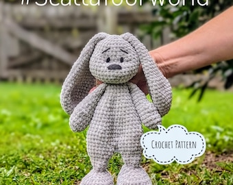 Original Crochet Pattern: Bunny Rabbit Snuggle (Comforter, Cuddly, Cute) - Amigurumi Crochet Character PDF Digital Download