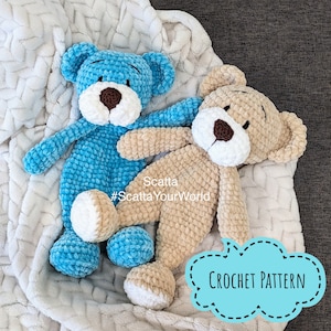 Original Crochet PDF Pattern: Teddy Snuggle Bear (Comforter, Cuddly, Cute) - Amigurumi Crochet Character Pattern