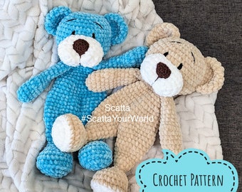 Original Crochet PDF Pattern: Teddy Snuggle Bear (Comforter, Cuddly, Cute) - Amigurumi Crochet Character Pattern