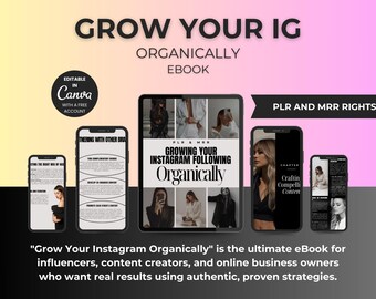 Laat je Instagram organisch groeien e-boek | IG-groeistrategie voor makers en ondernemers | Socialmediamarketing, pdf-bestand |  Gids meer informatie |  MRR