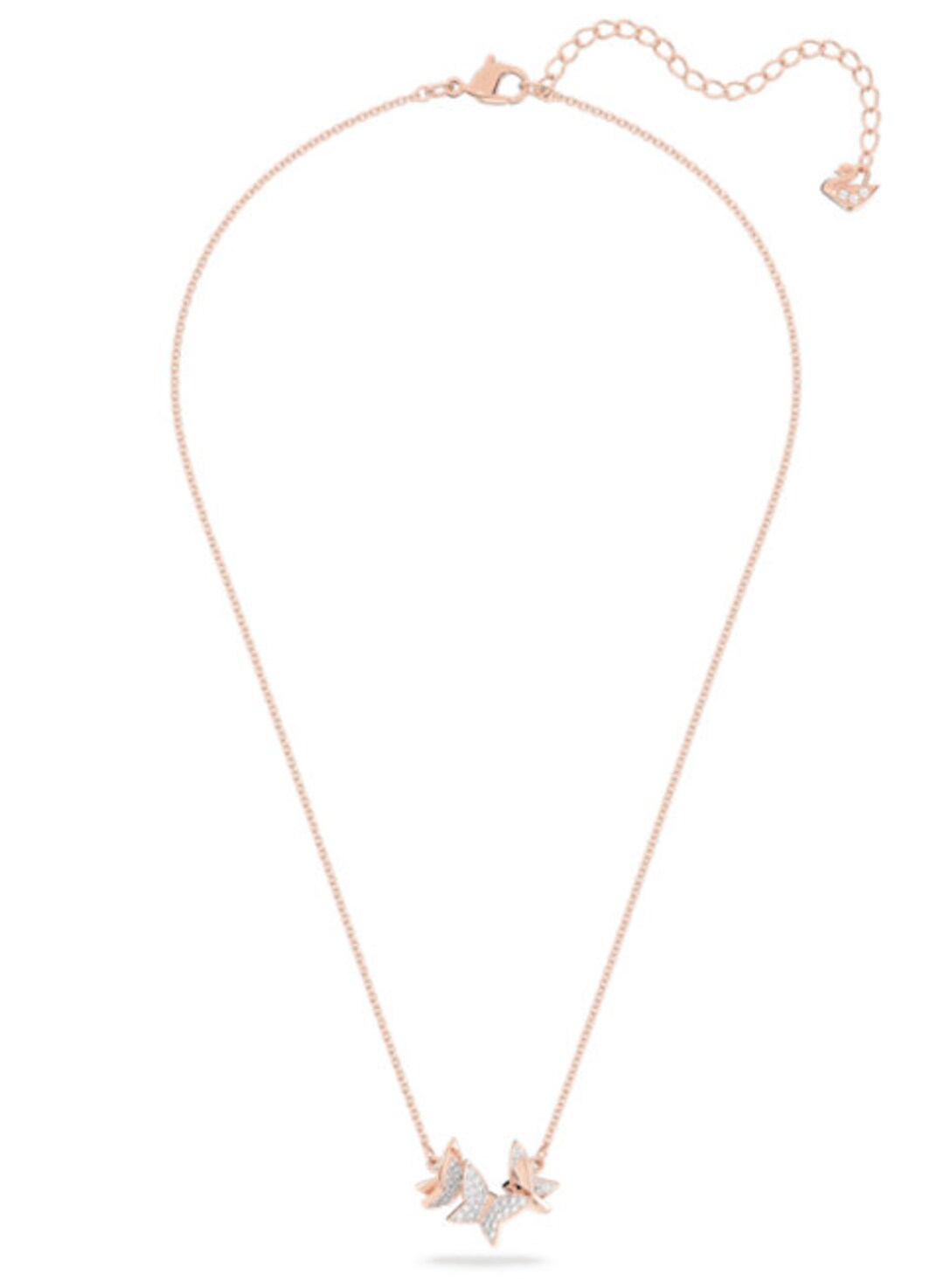Swarovski Lilia Necklace Butterfly White Rose Gold Tone Etsy