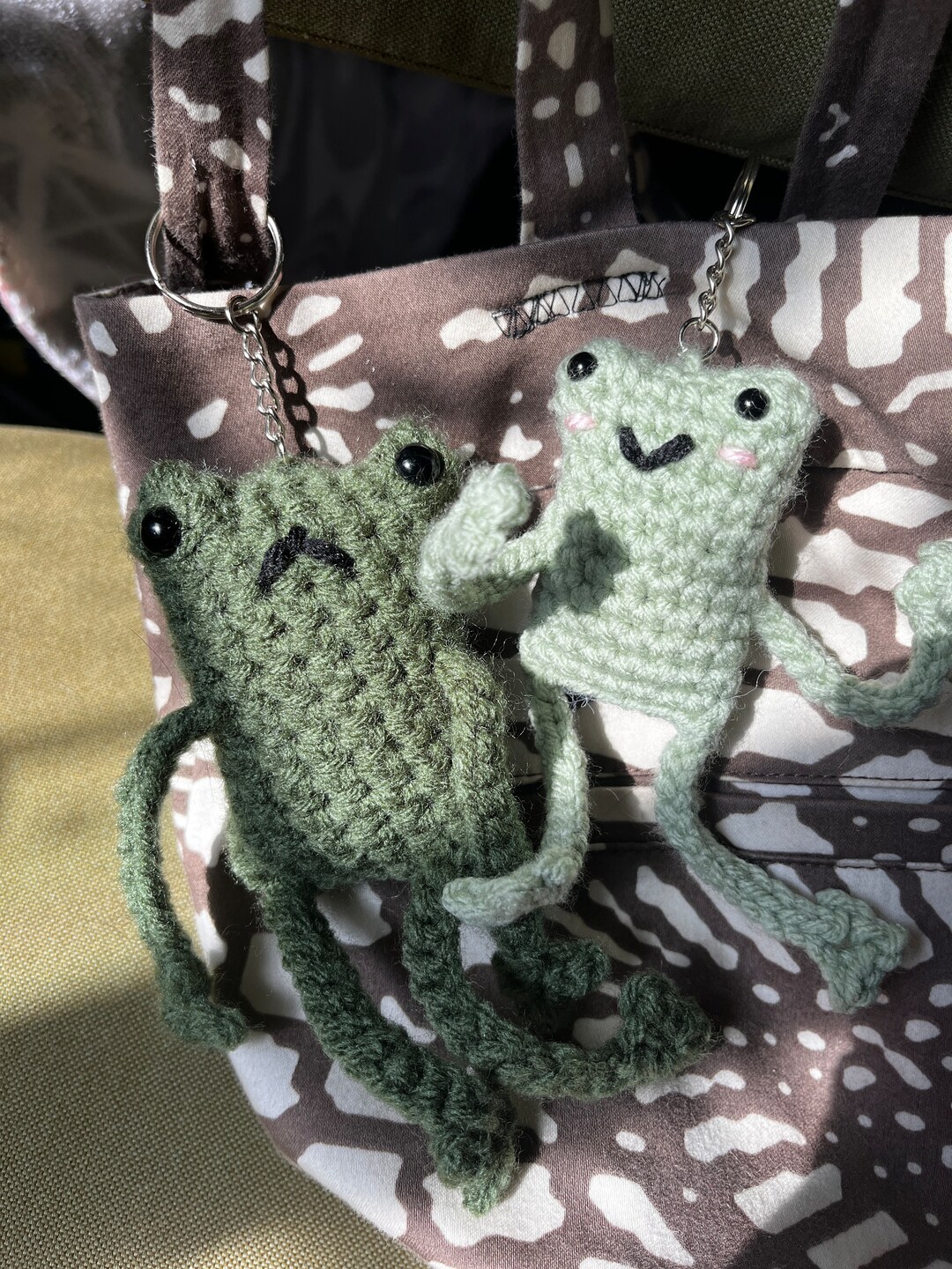 Crochet Frog Keychain Etsy