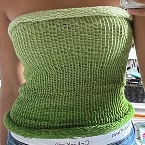 Green Apple Knit Halter/ Tube Top