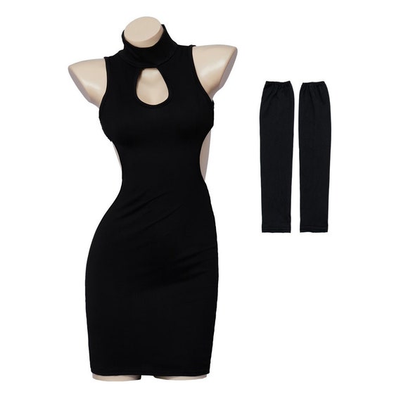 Euphoria Maddy Perez Cosplay Costume Black Cut Out Bodycon 