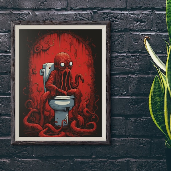 Octopus Print | Bathroom wall Art | Octopus poster | Bathroom decor | Beach House Decor