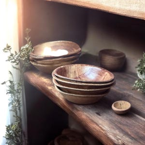 Small Wood Offering Dish for Witchcraft & Metaphysical Practices Boho Decor Shrine - Altar Item