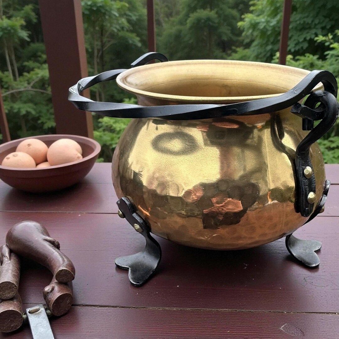 Cauldron Made in Germany, Vintage Brass Iron Handle & Feet - Etsy