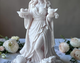Estatua de altar de Afrodita, diosa del amor, 4, 6 pulgadas, color mármol.
