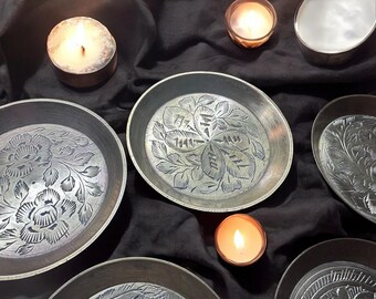 Brass Offering Dish, Witchcraft herbs, Metaphysical Practices Boho Decor Shrine - witch gift