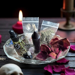 Hekate Ritual Kit, Goddess of Magic Crossroads, Candle Anointing Kit