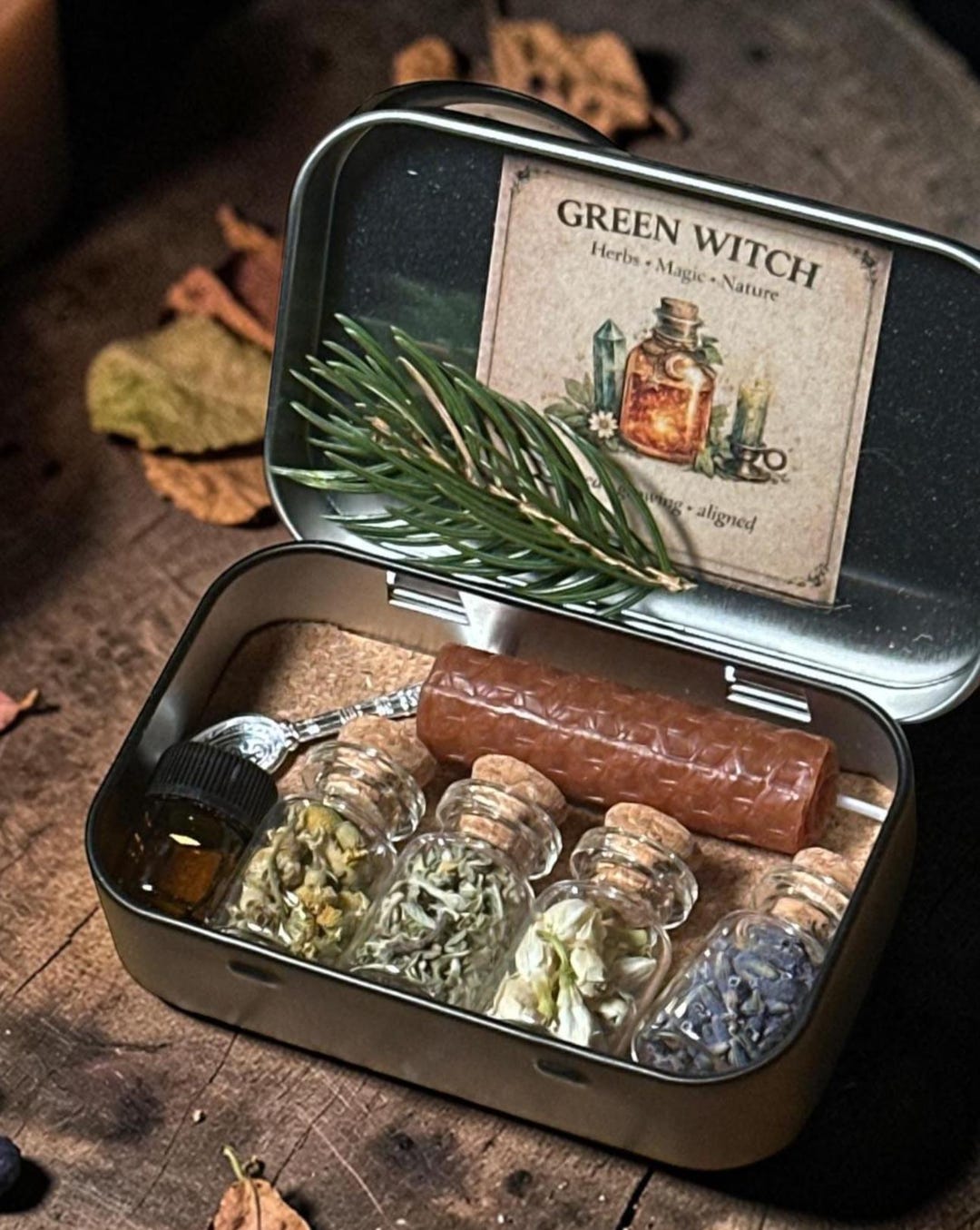 Green Witch Altar Box, Portable Altar Herb Tin - Etsy