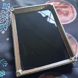 Antique Scrying Mirror, Witch Altar, Shadow work, Black Mirror, Protection Spray, past present future, fortune telling