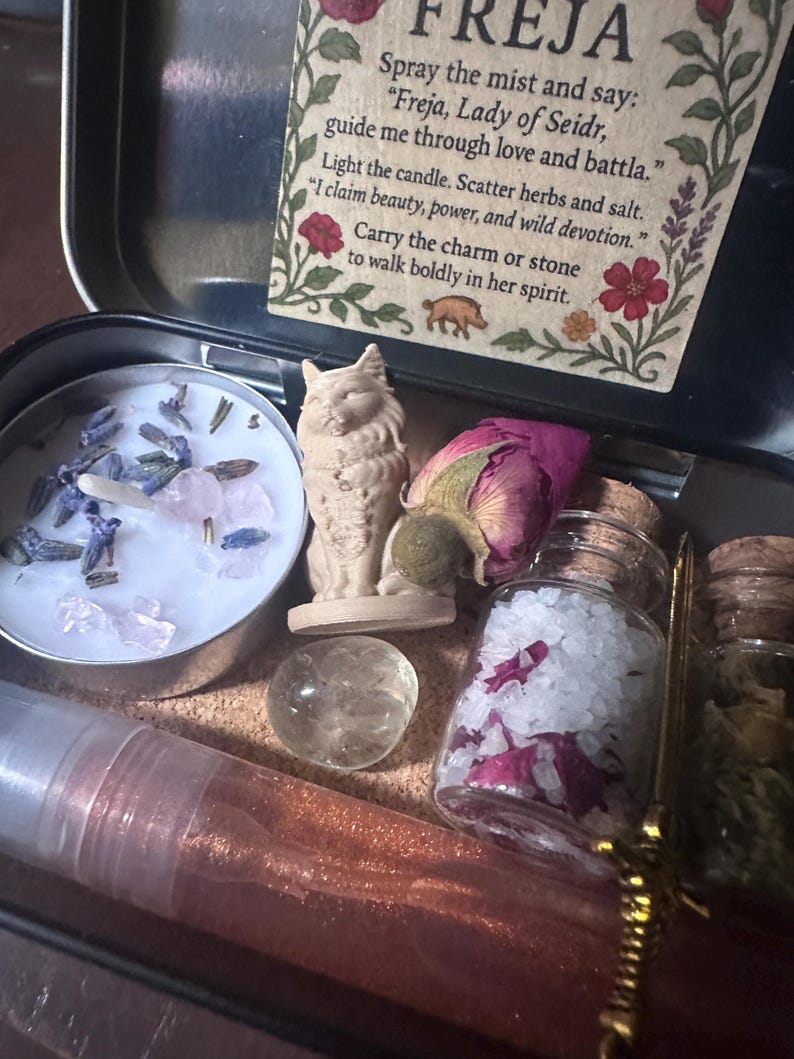 Freja Altar Tin: Norse Goddess Ritual Kit - Love, Beauty & Magic - Etsy