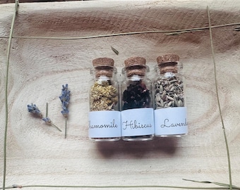 Witchcraft Herb bottle trios form protection, love, banishing