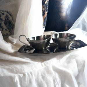 Ritual Offering set, steel cup and dish, Wicca, pagan, spellwork